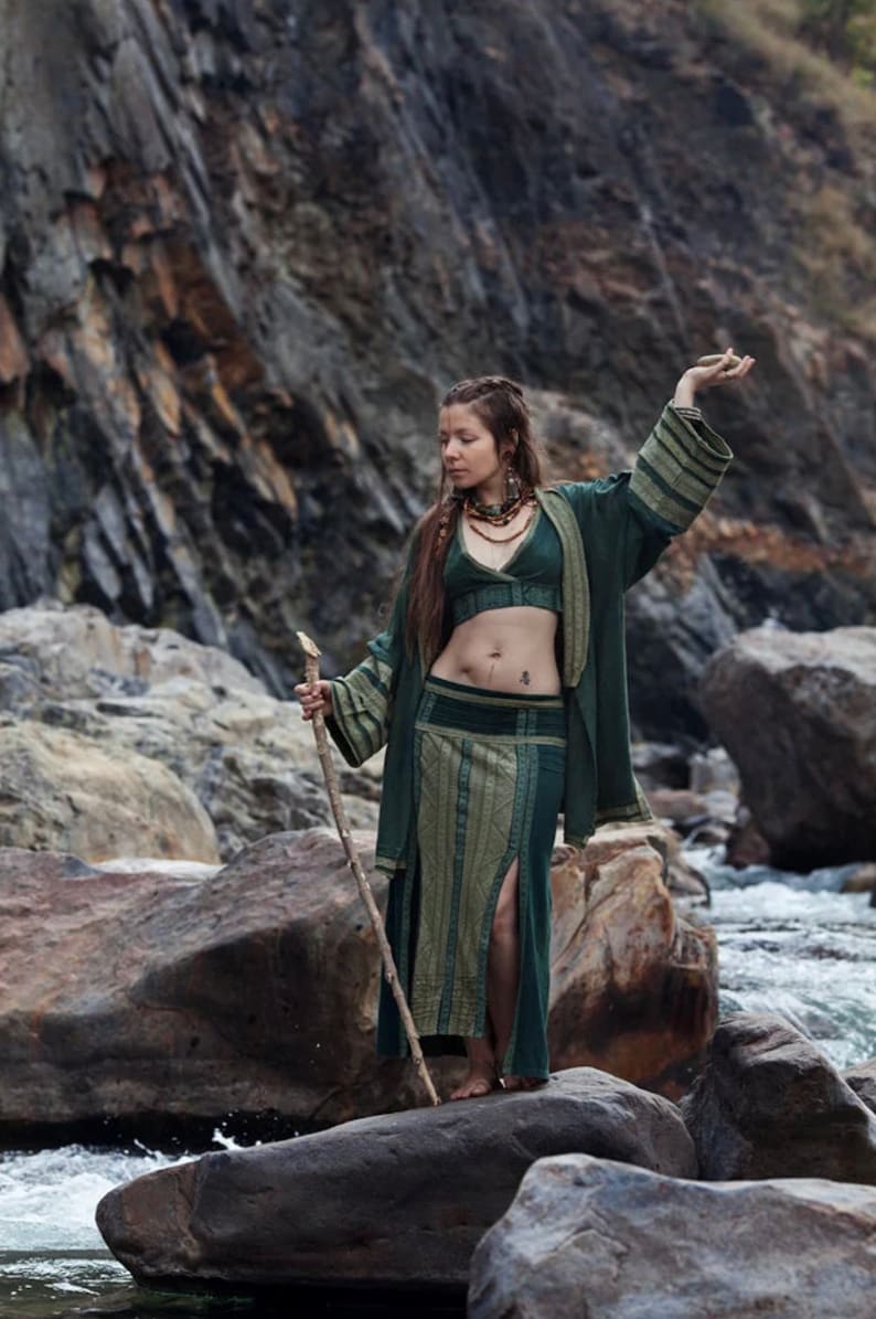 Outfit Hippie, Elven Clothing, Viking Clothing, Native American Style Jacket, Hemp Cardigan, Tribal Clothing, Earthy Clothing image 1