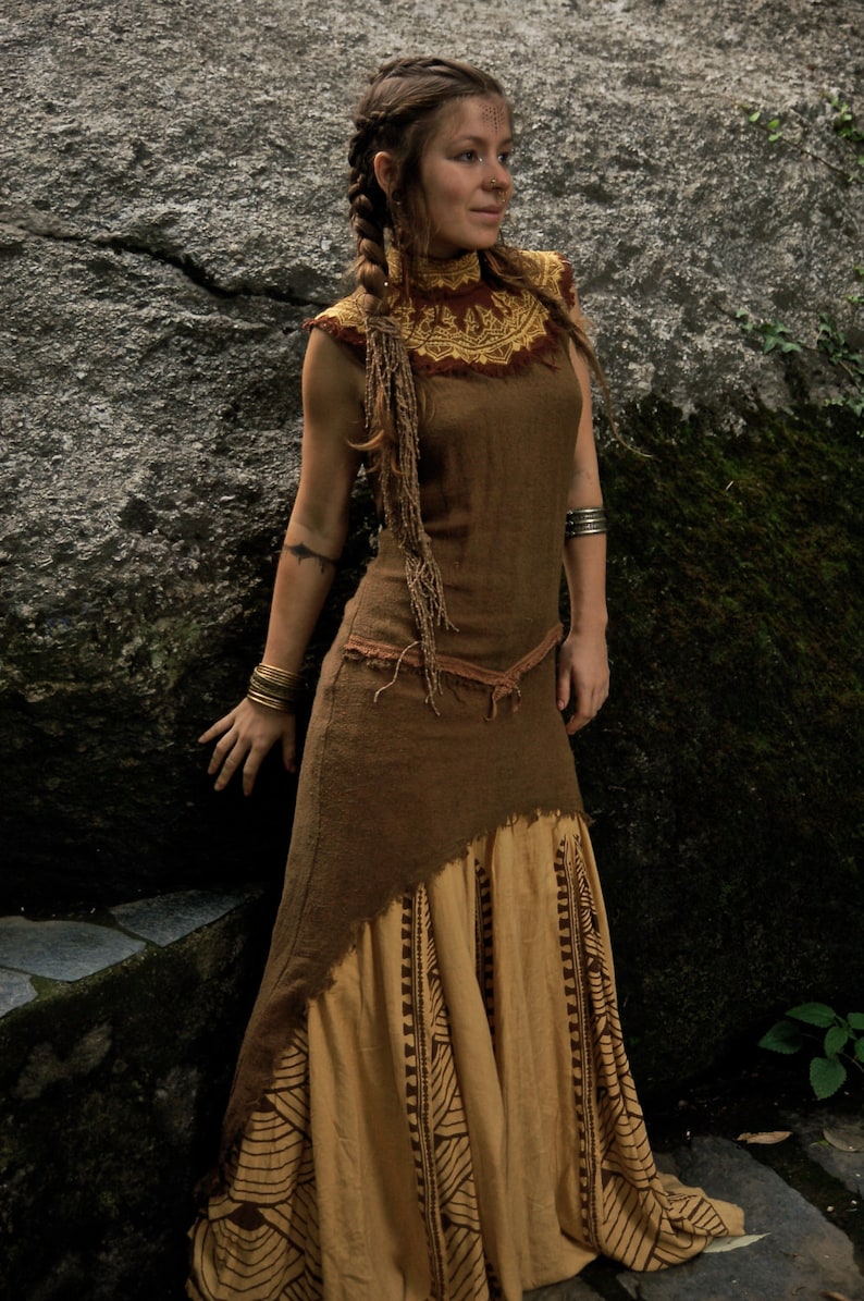 Tara Tribal No Sleeve Dress Made of Fine Raw Silk Natural Eco | Etsy