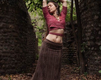 Ready To Ship, Organic Skirt, Hemp Skirt, Long Boho Skirt, Hippie Skirt, Earthy Clothing, Gypsy Skirt, Boho Clothing, Celtic Skirt, Viking