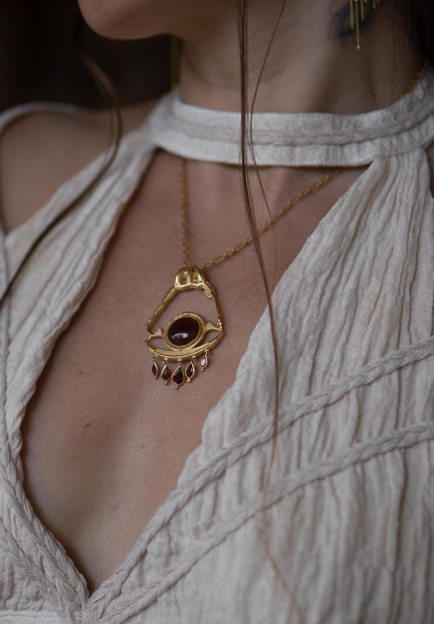 Cosmogony Egyptian Pendant, Sacred Symbol Jewelry, Divine Feminine Jewelry, Priestess Pendant, Mythology Gift for Her, Egyptian Art Necklace