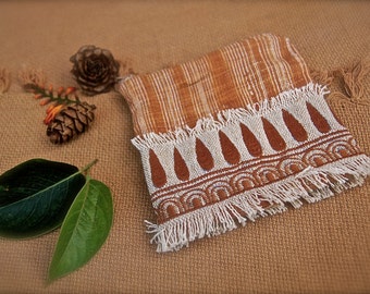 Natural Eco friendly Tribal wallet with zipper and embroidery