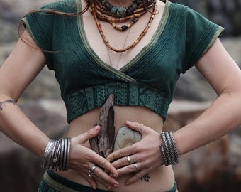 Ready To Ship, Gift For Her, Hemp Clothing, Plant Dyed Top, Organic, Earthy Tube Top, Tribal Crop Top, Elven Clothing,Boho Top, Viking