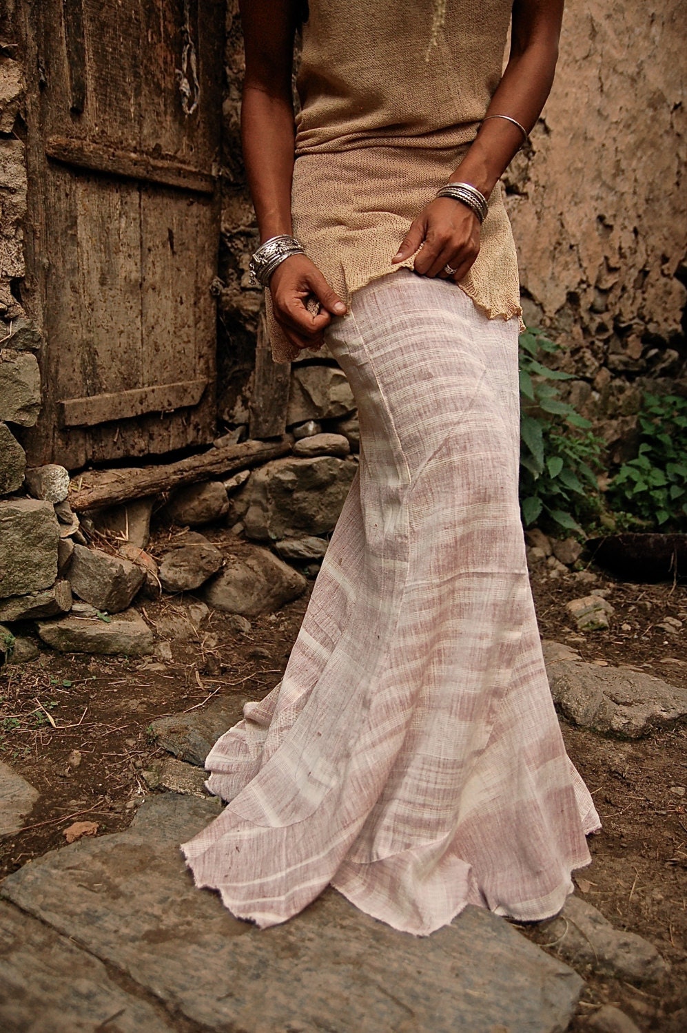 Khadi Wrap Skirt, Wrap Skirt, Khadi Clothing, Loose Maxi