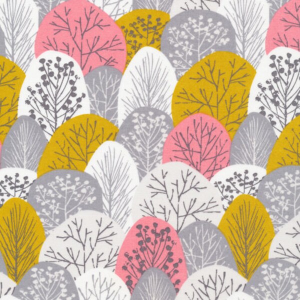 Organic Cotton - First Light - Spring Woodland Pink