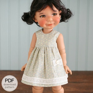 Pattern for Moppet MeadowDolls BJD, adapted from my Pattern 01: V-Back Sleeveless Dress INSTANT DOWNLOAD Doll Clothes Sewing Pdf
