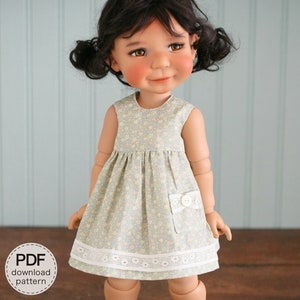 Pattern for Moppet MeadowDolls BJD, adapted from my Pattern 01: V-Back Sleeveless Dress INSTANT DOWNLOAD Doll Clothes Sewing Pdf