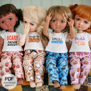 Pajama Pattern for 1/6 BJD YoSD, Forever Virginia Dolls. Meadow Dolls, INSTANT DOWNLOAD Doll Clothes Sewing Pdf