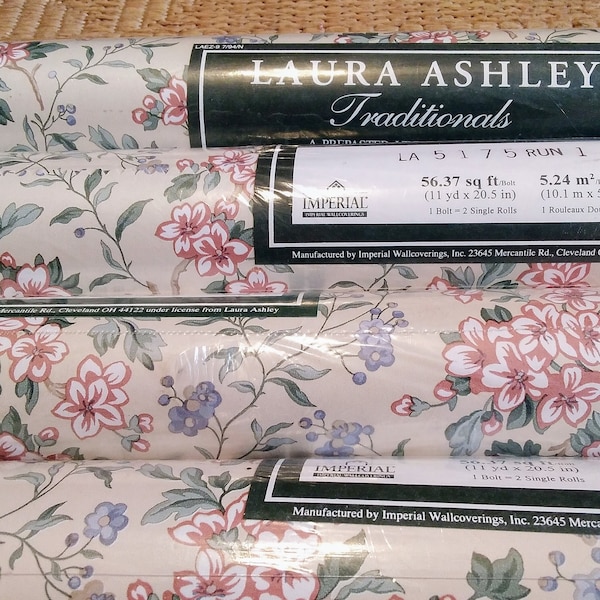 Laura Ashley Floral Wallpaper - Etsy