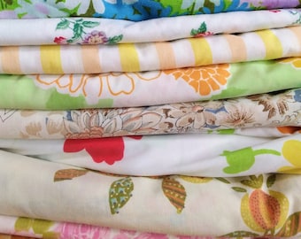 Pick Your Flat Sheet! Vintage 60s/70s/80s Retro Flat Bed Sheets Mix n Match Patterns