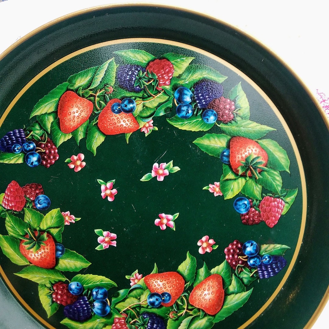 Vintage Tin Berry Tray Strawberry Blueberry Blackberry Green Metal - Etsy
