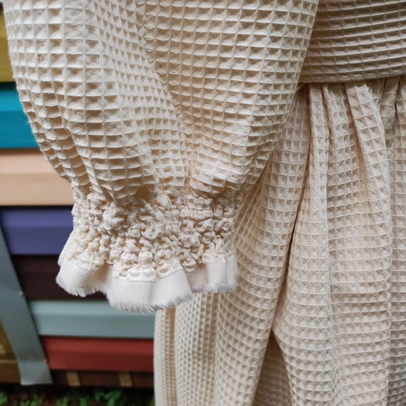 Vintage Handmade Cream Prairie Dress Puff Sleeve … - image 9
