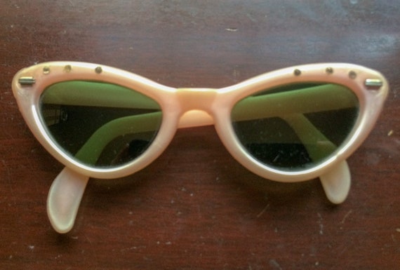 Vintage Pink Cat Eye Sunglasses 1940's - 1950's