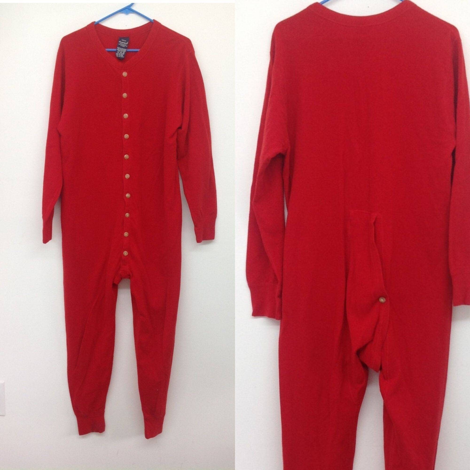 Vintage Unisex Duofold Red Union Suit Thermal Underwear Long Johns Size