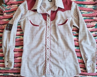 Vintage 70s Western Snap Front Top Cowgirl Shirt