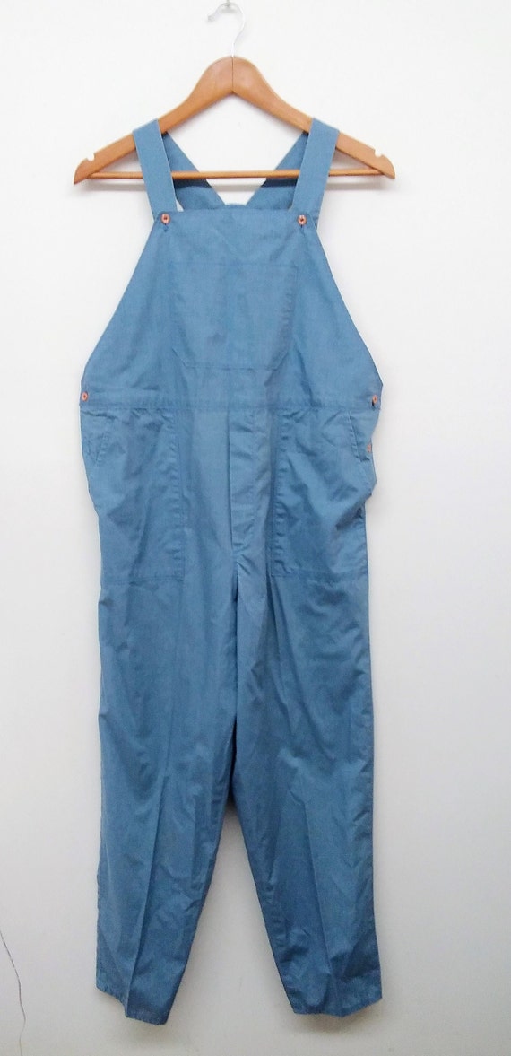 Vintage 70s Chambray Blue Jumpsuit Overalls Handm… - image 2