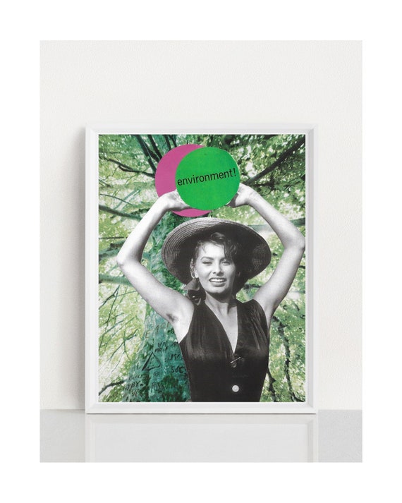 Original Green- Pop Collage Art Digital Download Print - Etsy