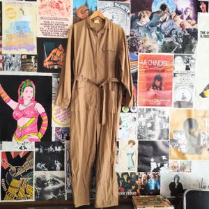 Vintage 50s/60s Tan Coveralls Utility Jumpsuit Boiler Suit