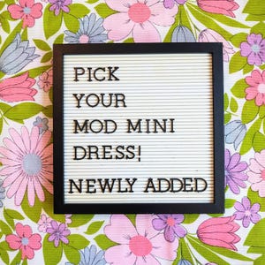 Pick Your 60s Mod Mini Dress! Pick Your Retro Style Dress Go-Go Groovy