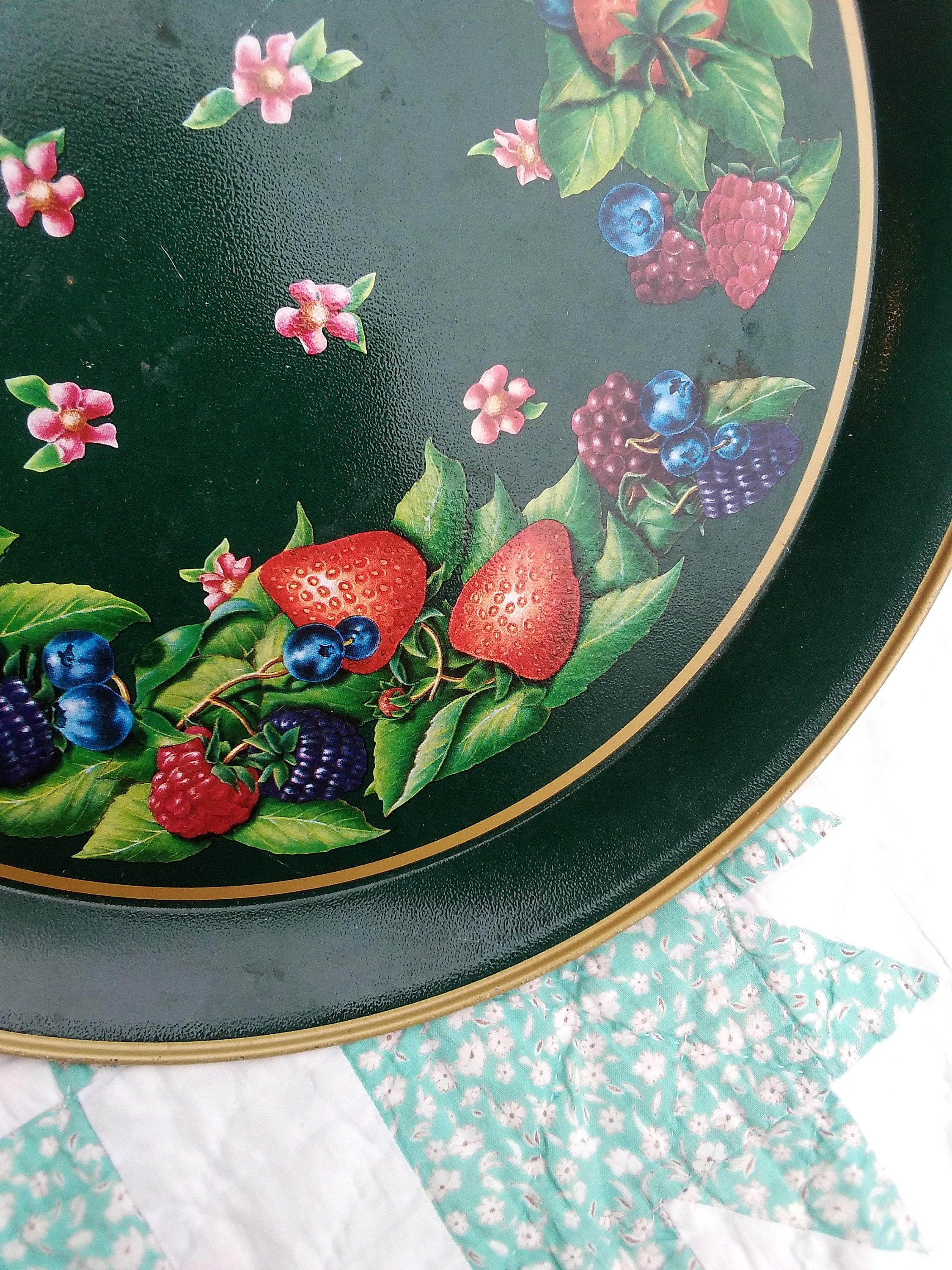 Vintage Tin Berry Tray Strawberry Blueberry Blackberry Green Metal - Etsy