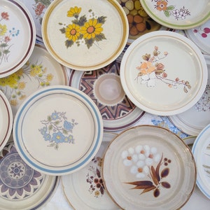 1 or More Mismatch Vintage 60s/70s Mix N Match Eclectic Stoneware Dinner Plates