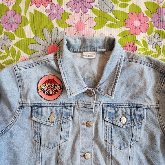 Vintage Y2K Denim Jacket With Cartoon Patches - Etsy