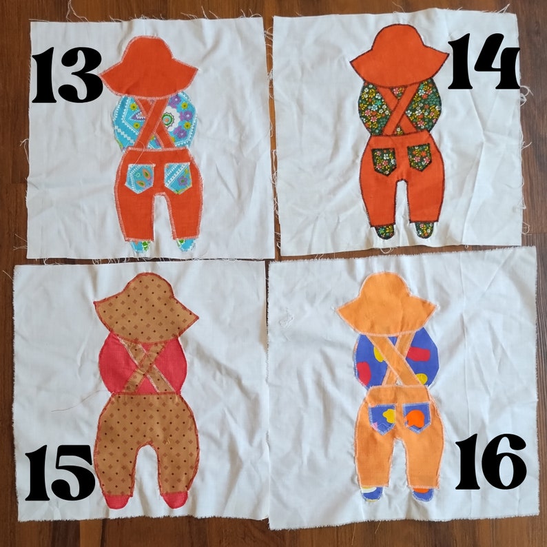 Individual Vintage Unfinished Sunbonnet Sue & Overalls Sam Quilt ...