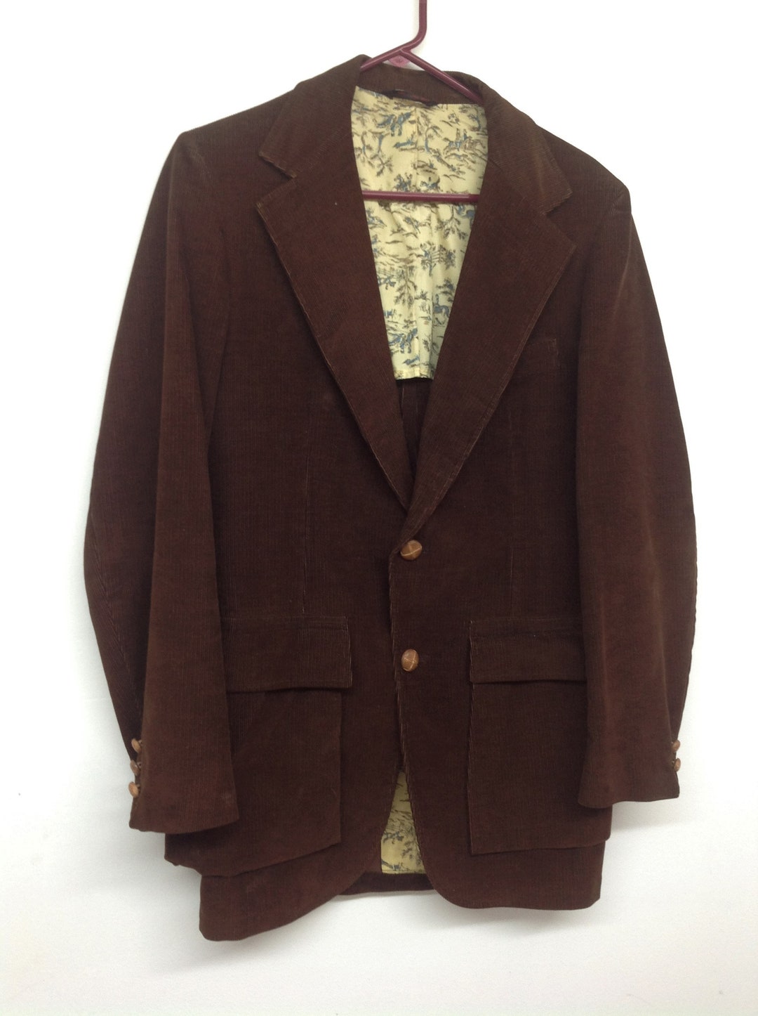 1970s Men's Brown Corduroy Blazer Sports Jacket W/ Gold - Etsy