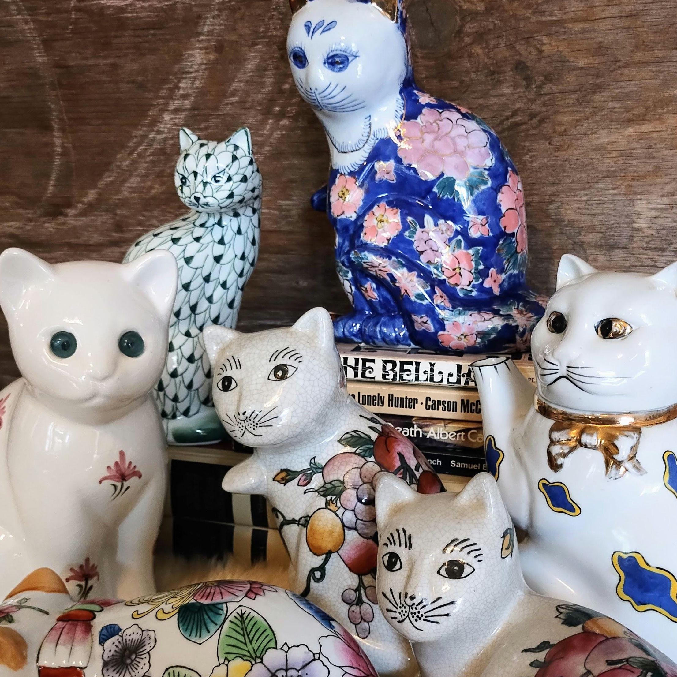 Japanese 1950's Porcelain Cat - Etsy
