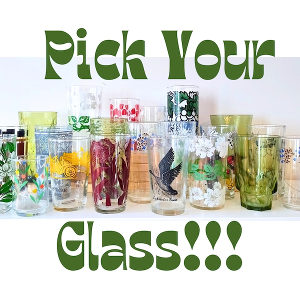 Pick Your Glass! Mix N Match Vintage MCM Juice Glasses Water Tumblers Retro Boho