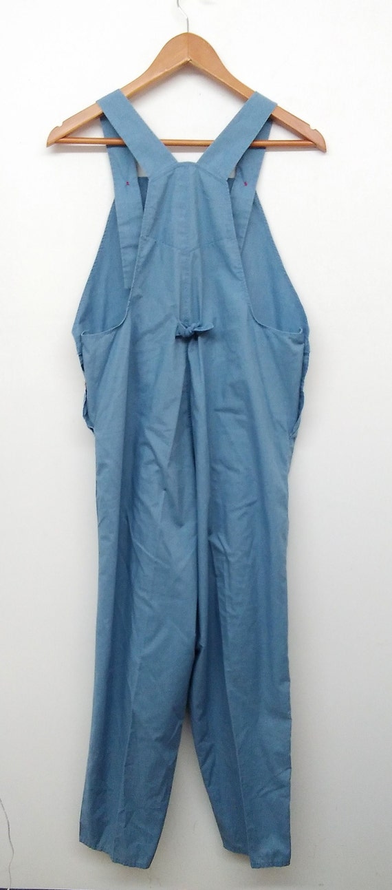 Vintage 70s Chambray Blue Jumpsuit Overalls Handm… - image 9