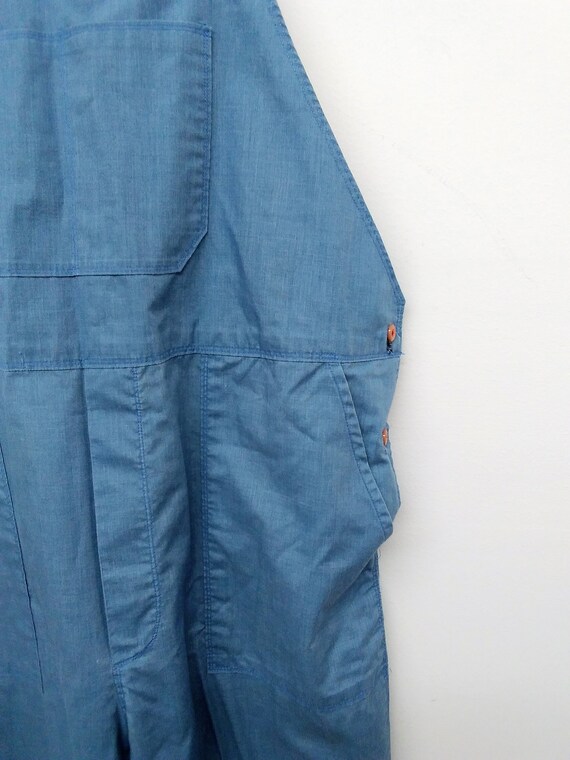 Vintage 70s Chambray Blue Jumpsuit Overalls Handm… - image 8