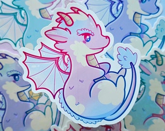 Dragon Sticker - With or Without dice - Colour Variations - Gloss or Holographic - Waterproof Vinyl