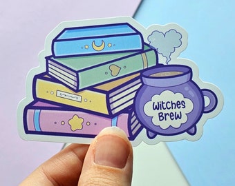 Witches Brew Book Sticker - Book Lover - Waterproof vinyl - Kawaii Book Nerd Gifts and Merch