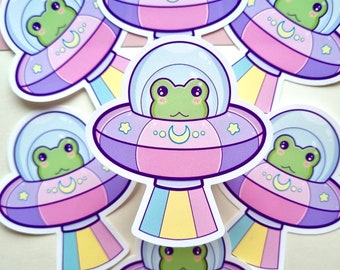 Froggy in Space Sticker - Kawaii Waterproof Gloss Vinyl