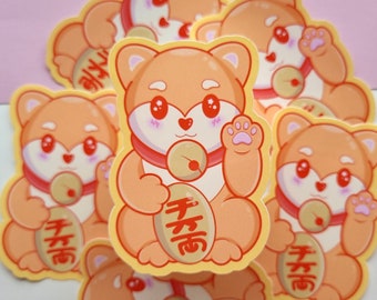 Lucky Shiba Sticker - Kawaii Gift for Dog lovers - Large Waterproof Gloss Vinyl