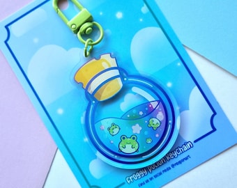 Froggy Potion Keychain - Double Sided -  Witchy Vibes - Magical gifts