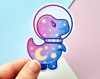 Galaxy Dinosaur Sticker - Waterproof - Kawaii Galactasaurus Dino