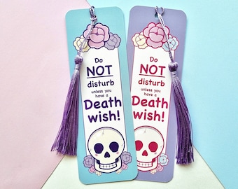 Do not DISTURB Bookmark with Tassel - Kawaii Gift for Book Lovers - Double Sided,