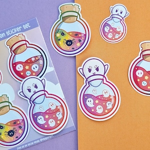 Halloween Potion Die Cut Aufkleber - 4er-Set - Kawaii Stationary