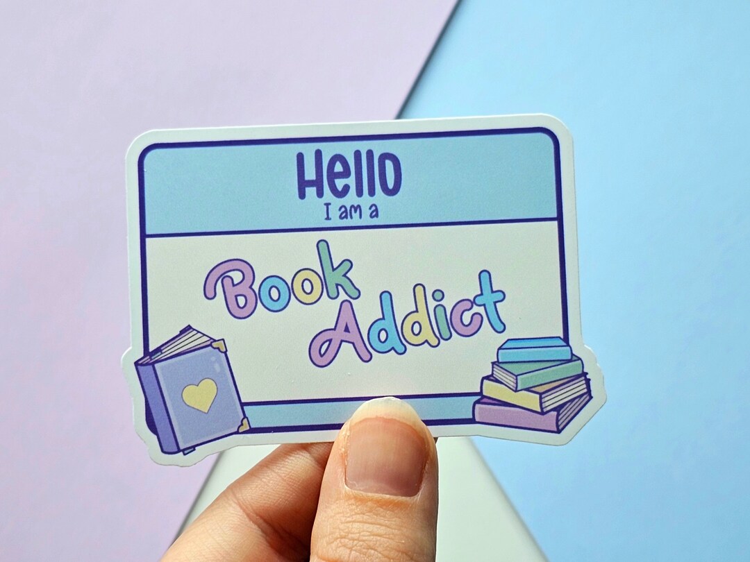 Book Addict Sticker - Waterproof Vinyl, Kawaii Book Lover Gift - Etsy