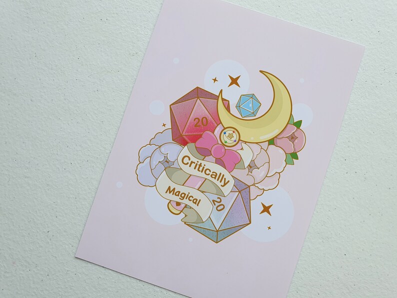 Home Decor Critically Magical DnD 5x7\u201d Print x Dungeons and Dragons