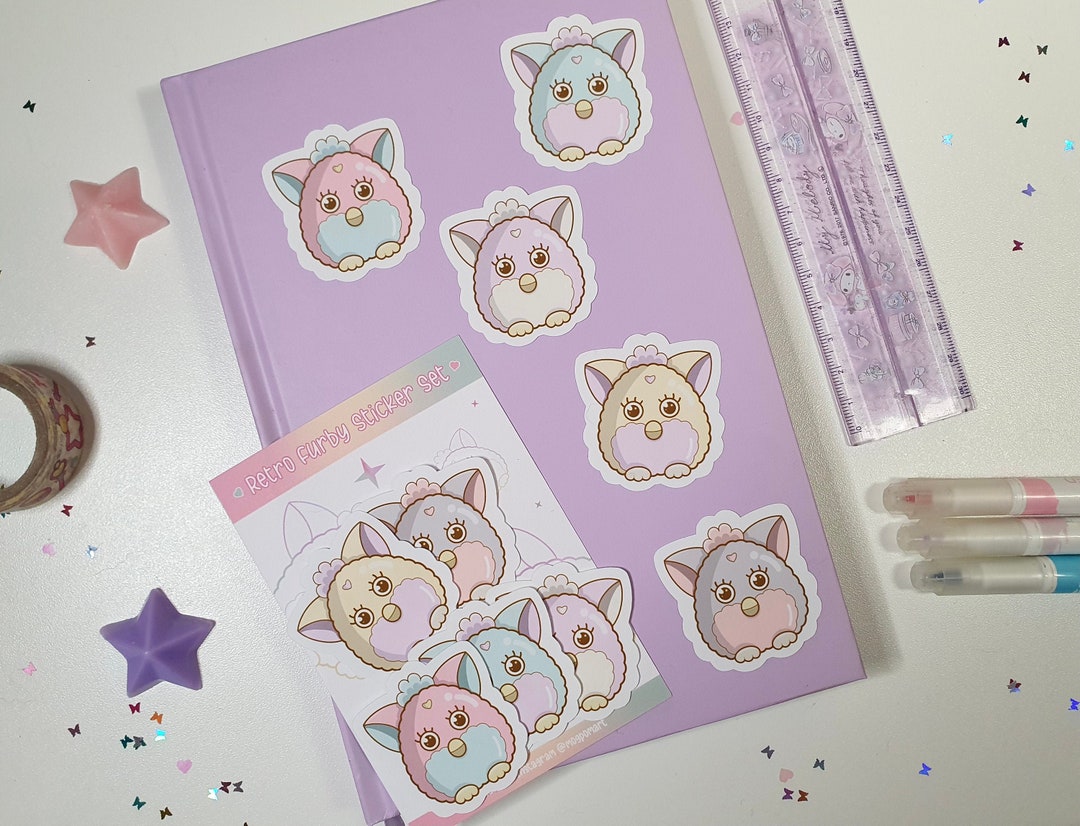 Retro Furby Sticker Set - Waterproof Glossy Die Cuts - Etsy