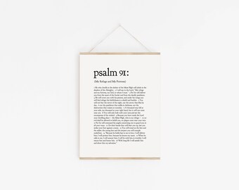 Psalm 91 Minimalist Scripture Verse ESV Art Print Digital Download