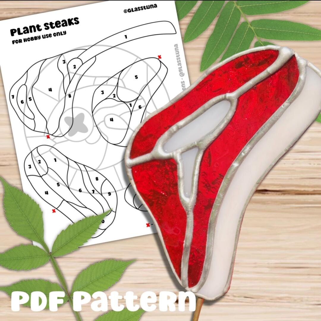 Sime Pattern Pattern - Plant Steaks - for Stained Glass - Etsy