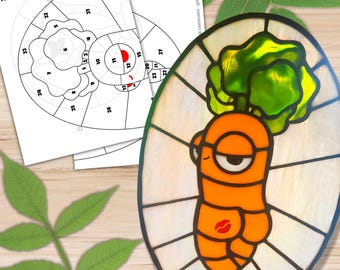 ステンドグラス用パターン - 固まったニンジン