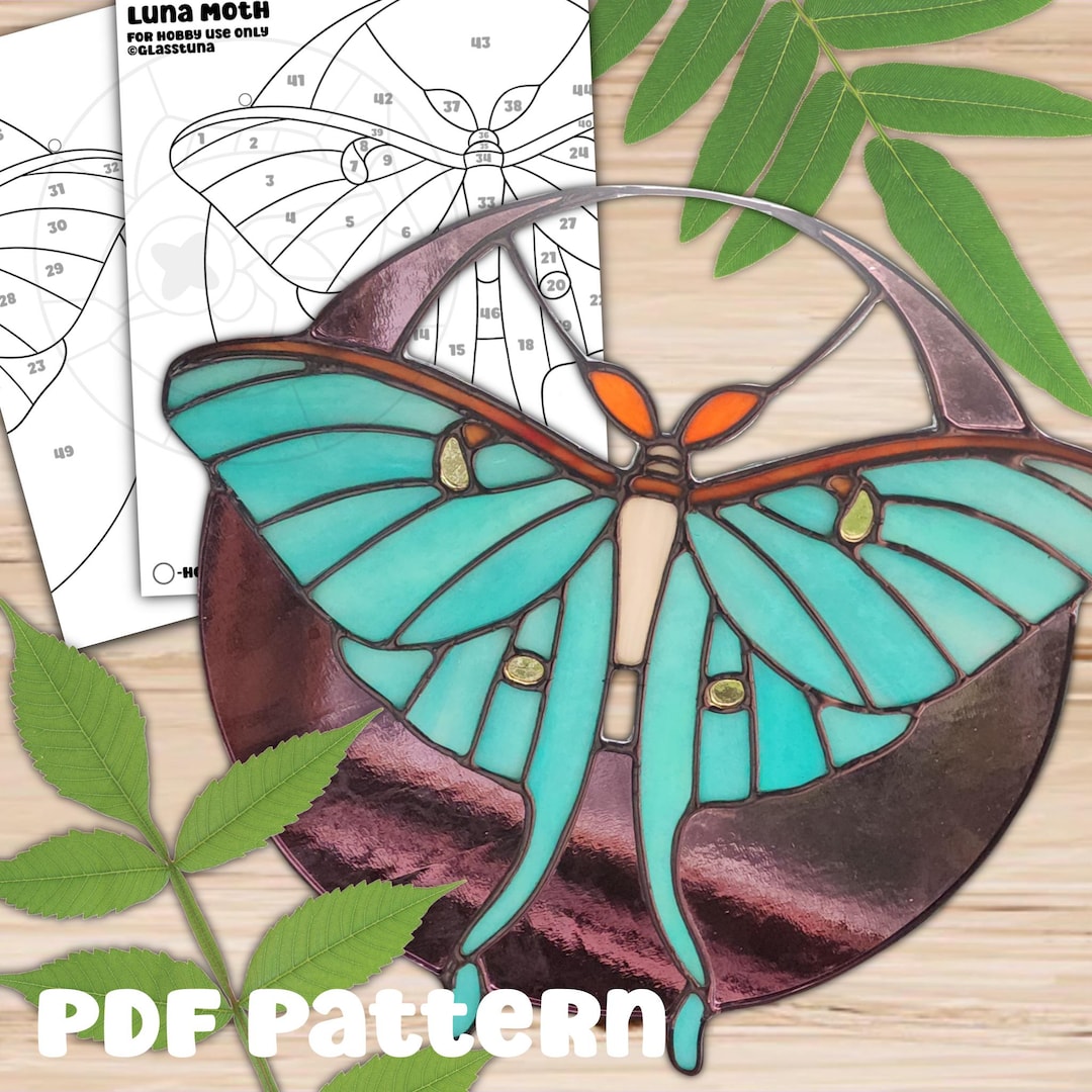 Pattern - Luna Moth Moon - for Stained Glass - Etsy