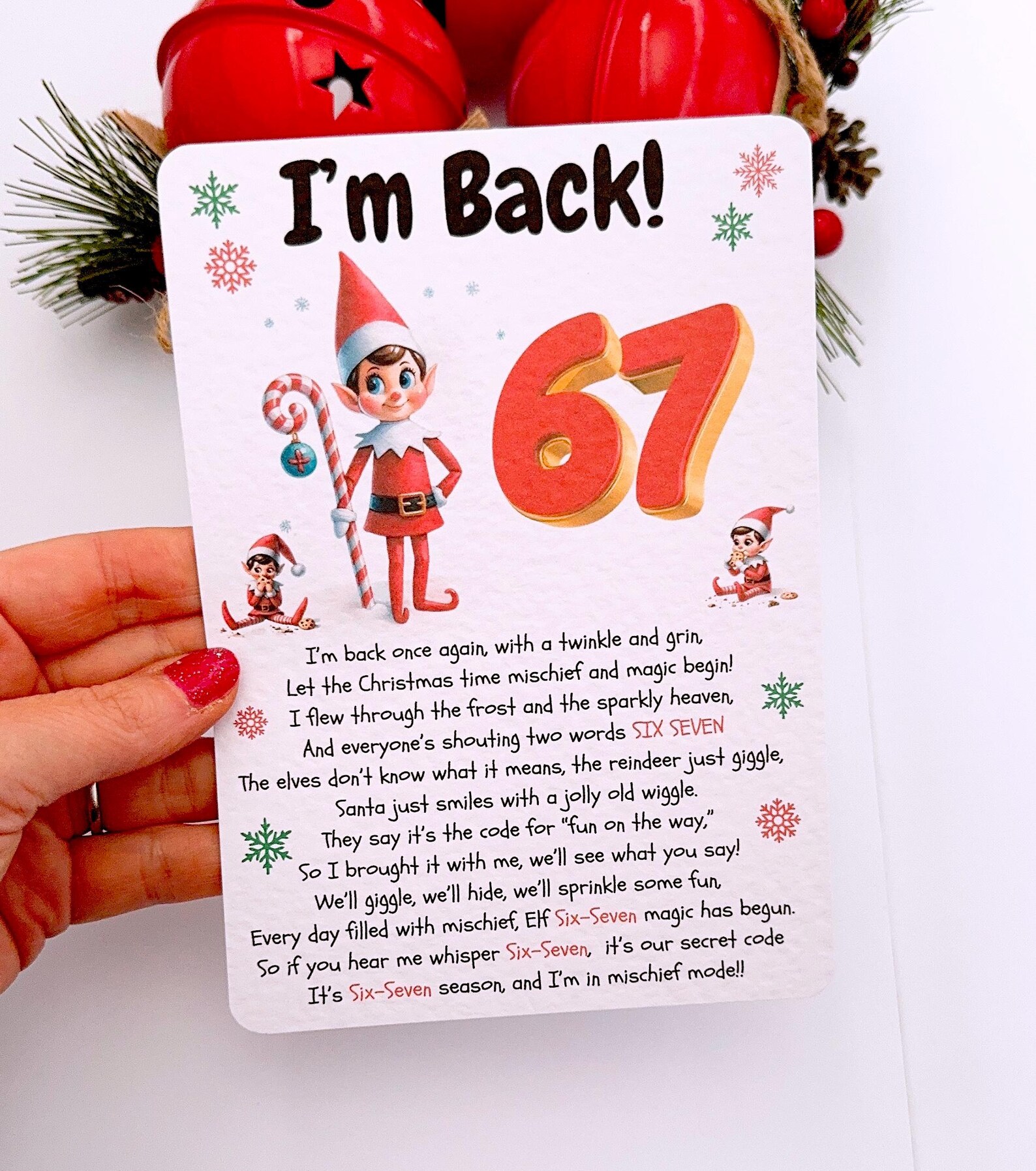 Elf Arrival 6 7 Letter - Six Seven Meme 67 Ideas - Etsy