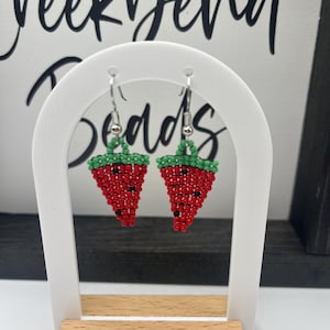 Watermelon Beaded Earrings