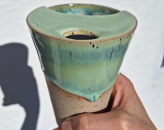 Handmade Travel Mug stoneware clay/ceramic/To Go Cup