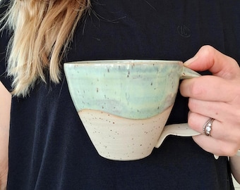 Handmade stoneware tea cup